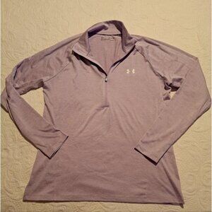 Under Armour women's size XL loose long sleeve 1/4 zip shirt heat gear, EUC